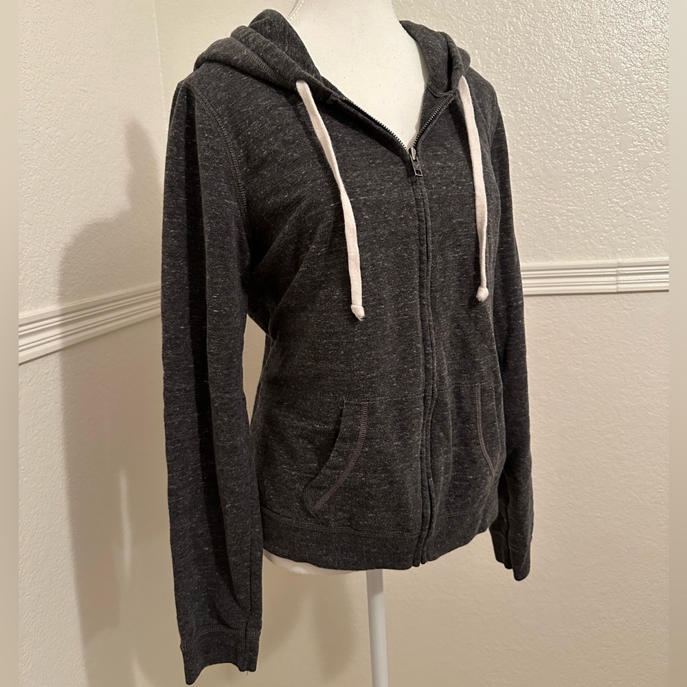 American Eagle Women’s Charcoal Grey Zip-Up Hoodie – Cozy Lightweight - Picture 5 of 7